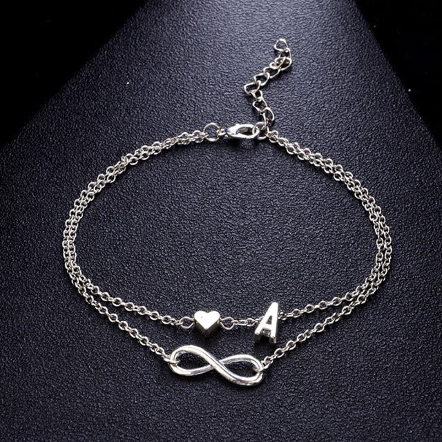 Personalisierbares Fußkettchen aus Silber für Damen