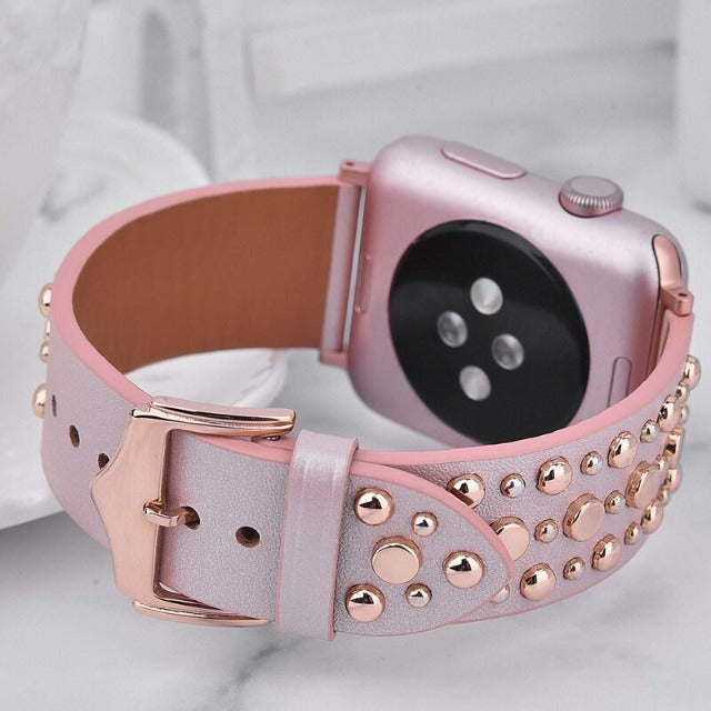 Nietenlederarmband für Apple Watch 