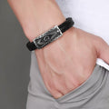 Armband aus echtem Leder Freimaurer Gourmette