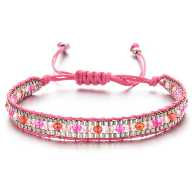 Ethnisches Chic-Armband Rosa