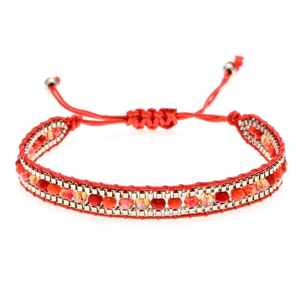 Ethnisches Chic-Armband Rot