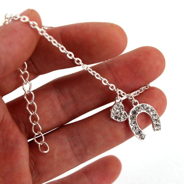 Armband Hufeisen Gourmette Huf Glücksbringer Silber