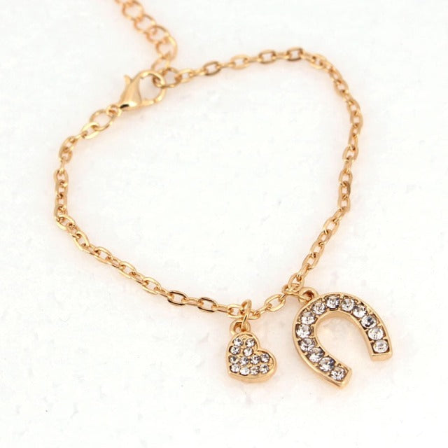 Armband Hufeisen Gourmette Huf Glücksbringer Gold