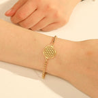 Lebensblume Dawapara Mandala Armband Gold