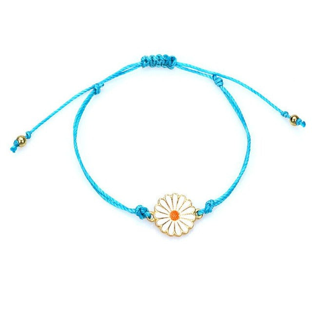 Blaues Sonnenblumenarmband