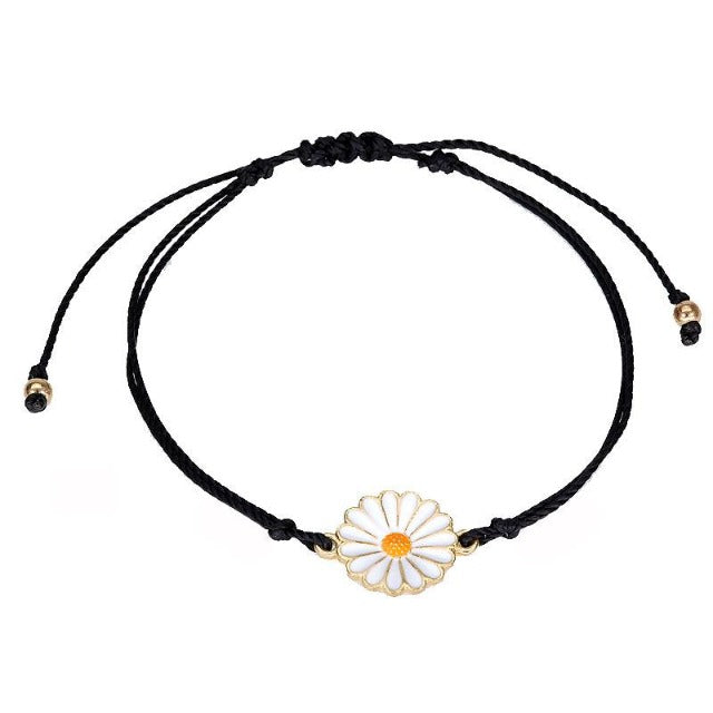 Schwarzes Sonnenblumenarmband