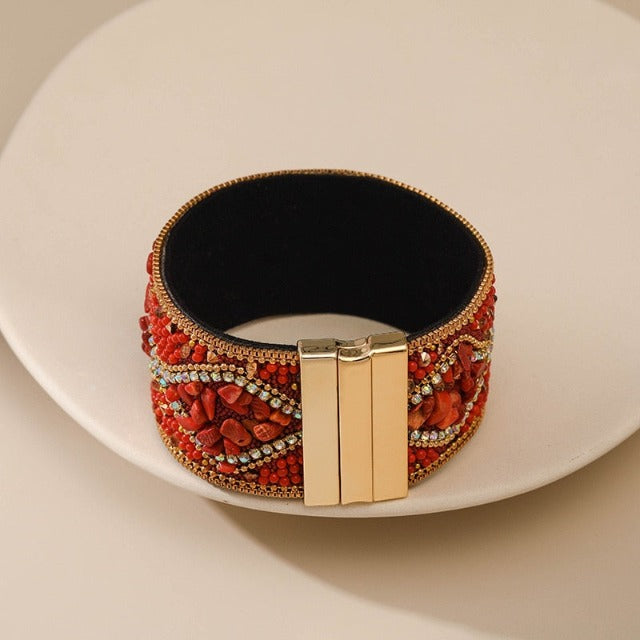 Naturstein-Manschettenarmband für Damen 