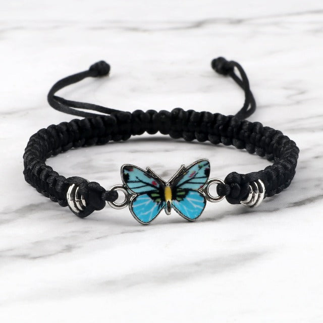 Armband Schmetterling Blau schwarz