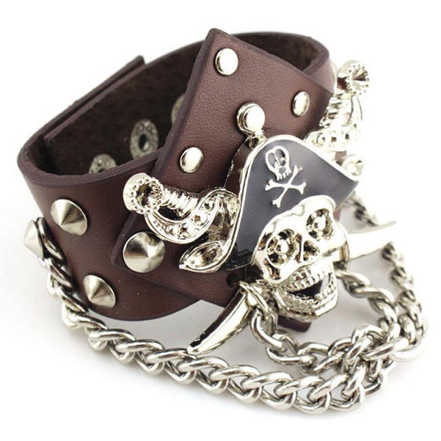 Braunes Piratenarmband