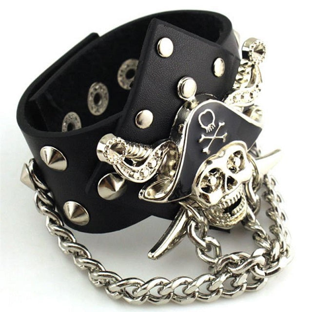 Schwarzes Piratenarmband