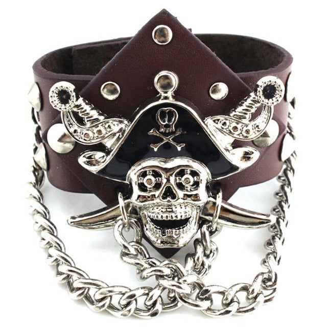 Braunes Piratenarmband