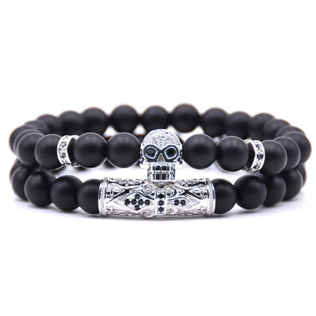 Armband Totenkopf Damen Silber