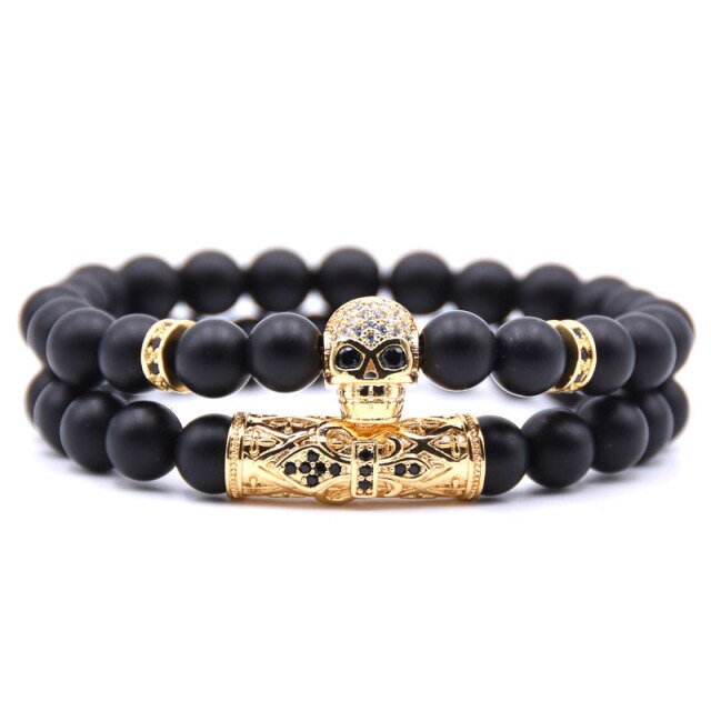 Armband Totenkopf Damen Gold
