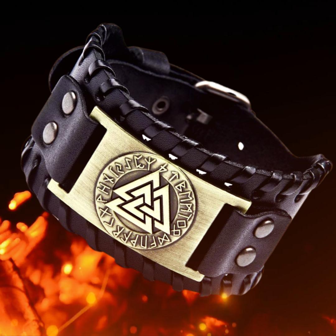 Wikinger-Armband Valknut schwarz
