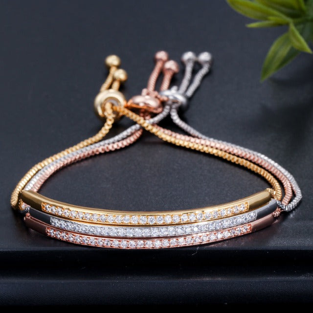 Zirkonia Damenarmband Gourmette
