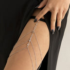 Oberschenkelskette Gold & Silber für Damen Silber