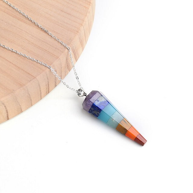 Echter 7-Chakra-Stein Halskette