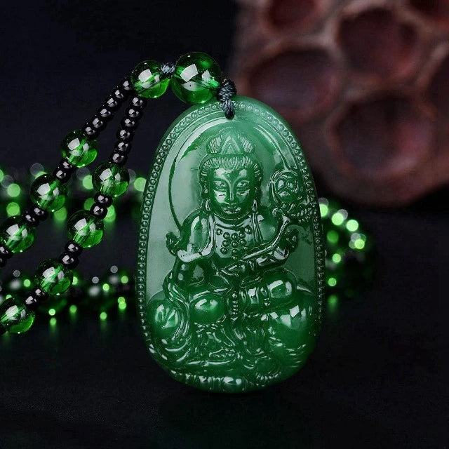 Buddha Jade Halskette