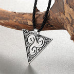 Keltische Triskel-Halskette (versilbert oder vergoldet) antikes Silber