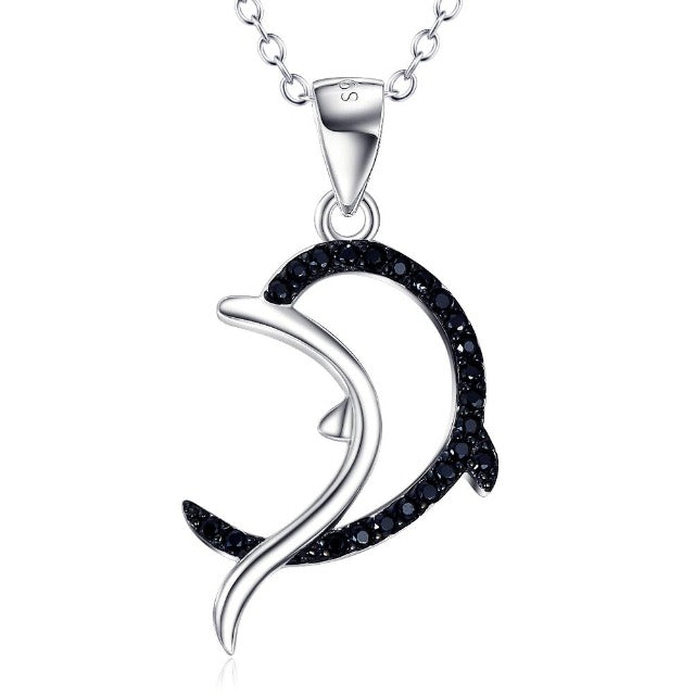 Silberne Delfin-Halskette