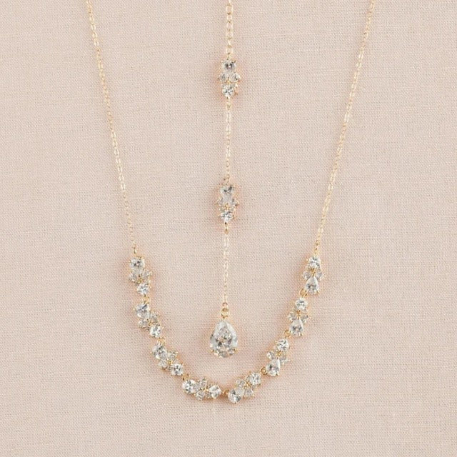 Halskette für den Rücken Hochzeit Gold