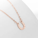 Hufeisen Halskette Glücksbringer Anhänger Hufe roségold