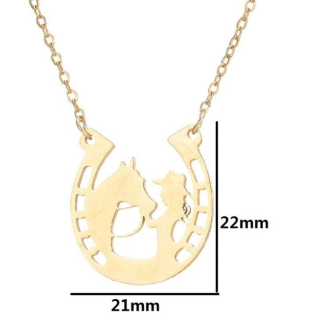 Hufeisen Halskette Anhänger Hufeisen Glücksbringer Silber