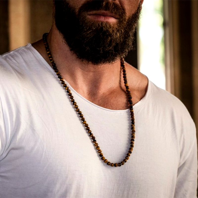 Herren Halskette Tigerauge