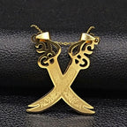 Halskette Anhänger Islam Muslim Schwert von Ali Zulfikar gold