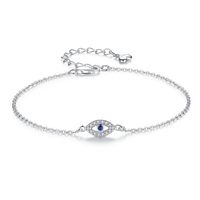 Silberarmband Gourmette gegen das böse Auge Blau Griechisch Türkisch Matiasma Mataki