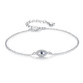 Silberarmband Gourmette gegen das böse Auge Blau Griechisch Türkisch Matiasma Mataki