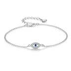 Silberarmband Gourmette gegen das böse Auge Blau Griechisch Türkisch Matiasma Mataki