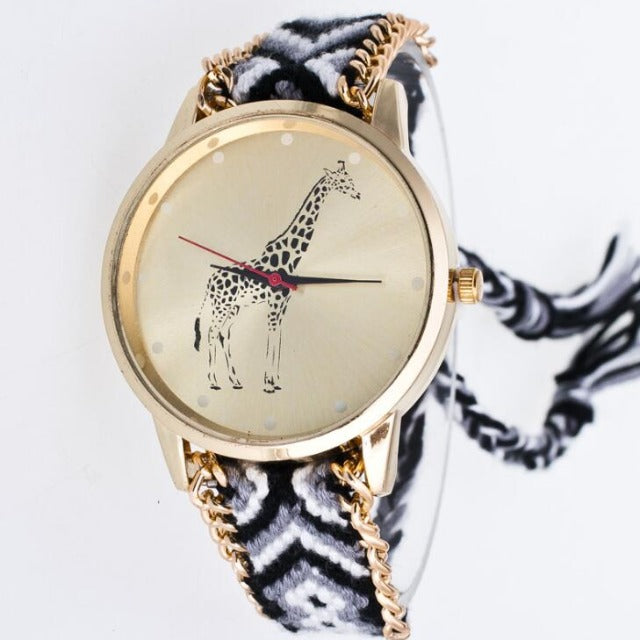 Schwarze Girafe Uhr