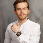 Viking Herren Holz Uhr Schwarz