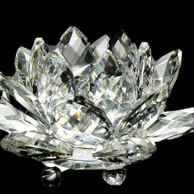 Fengshui-Ornament aus Kristallglas "Quarzblume" - Heilung, Buddhismus, weiße Meditation