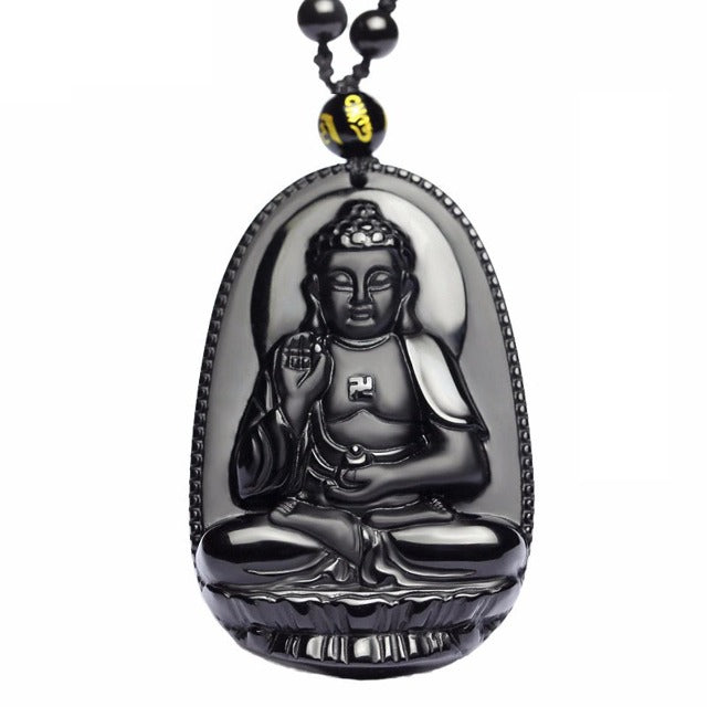 Obsidian Buddha Anhänger