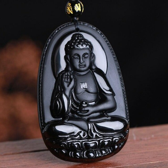 Obsidian Buddha Anhänger