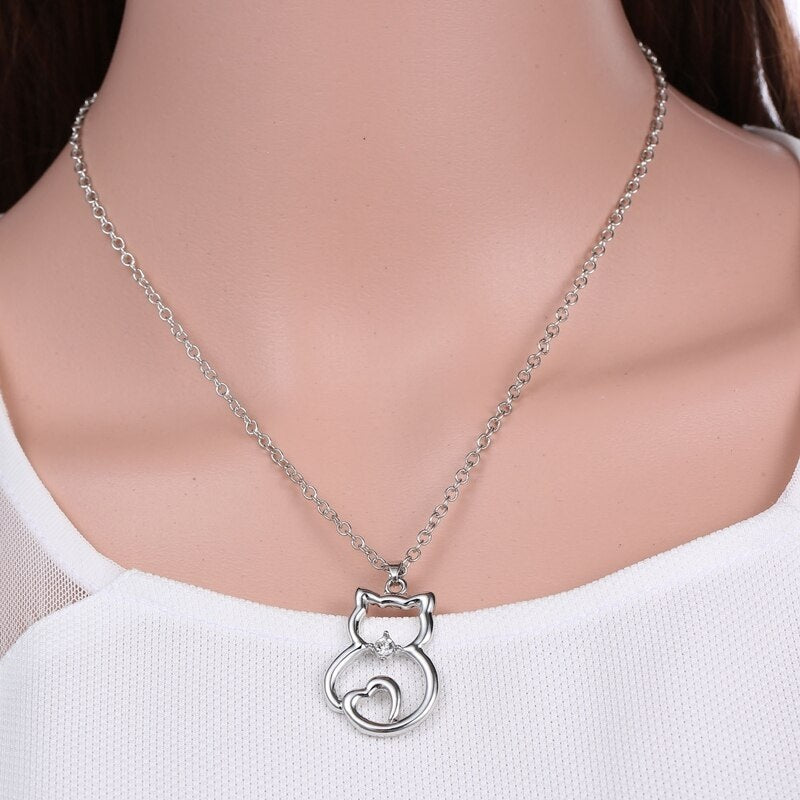 Silberner Katzenanhänger