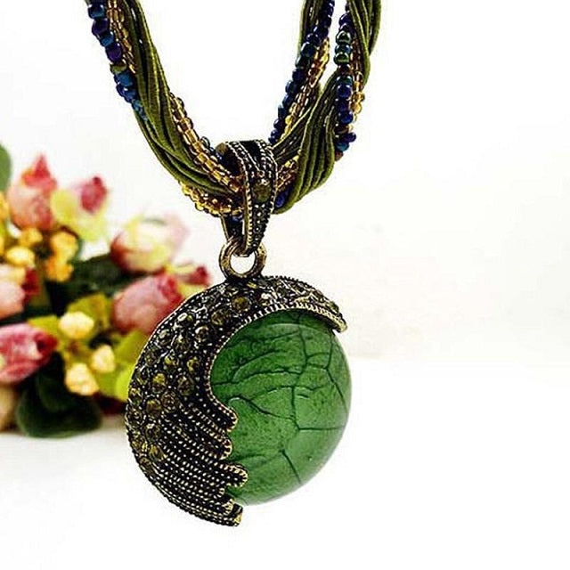 Ethnischer Damenanhänger Grün