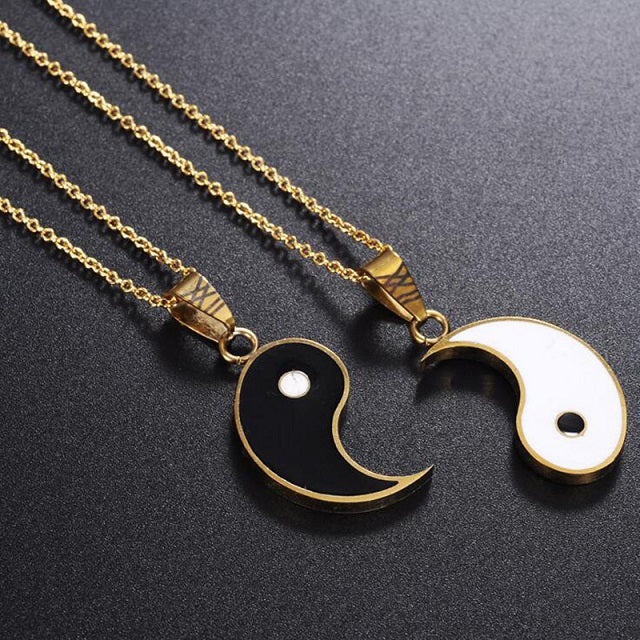 Trennbarer Yin Yang Anhänger Gold