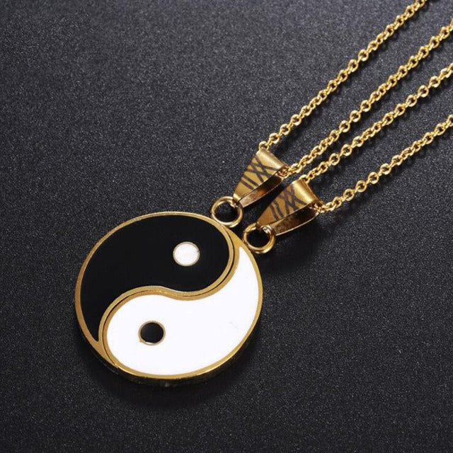 Trennbarer Yin Yang Anhänger Gold