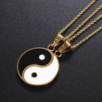 Trennbarer Yin Yang Anhänger Gold